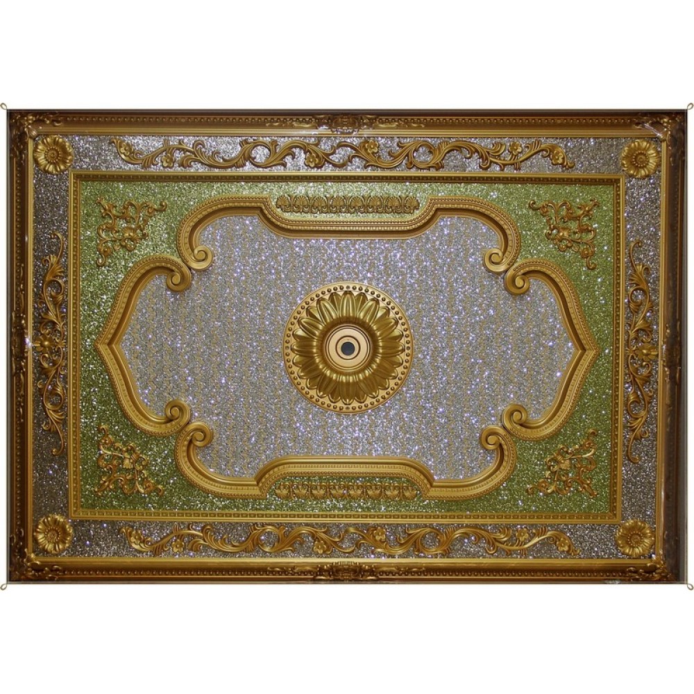 140x200 Cm Dikdortgen Osmanli Saray Tavan S-405 Avize Gobegi Altin Varak Kaplamali 3D